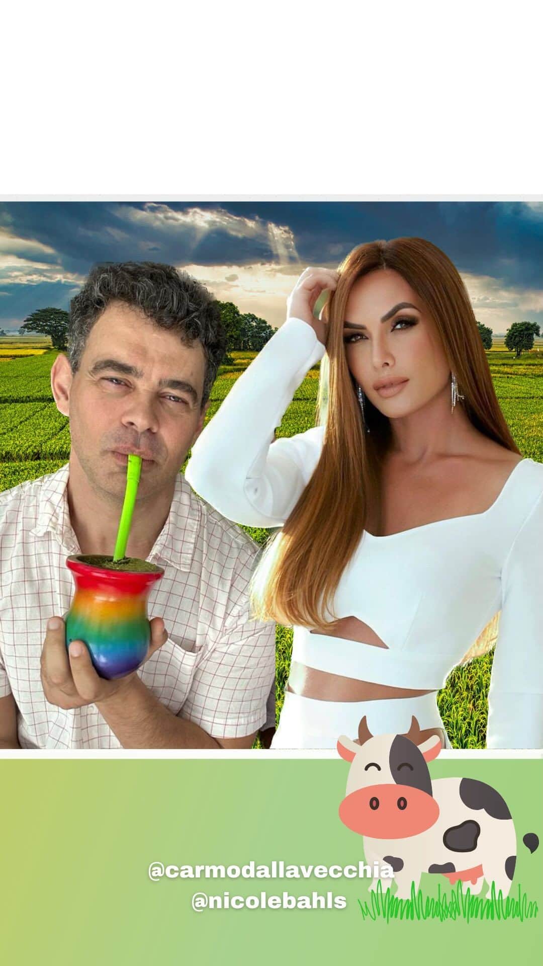 Nicole Bahlsのインスタグラム：「Viva @nicolebahls   @camilaqueiroz  @marianaximenez @leviasafoficial @babusantana @diogo.allmeida @danielrangel  ❤️🐄  #memes #amorperfeito #elenco #humor #viral #explorar #nicolebahls #carmodallavecchia」