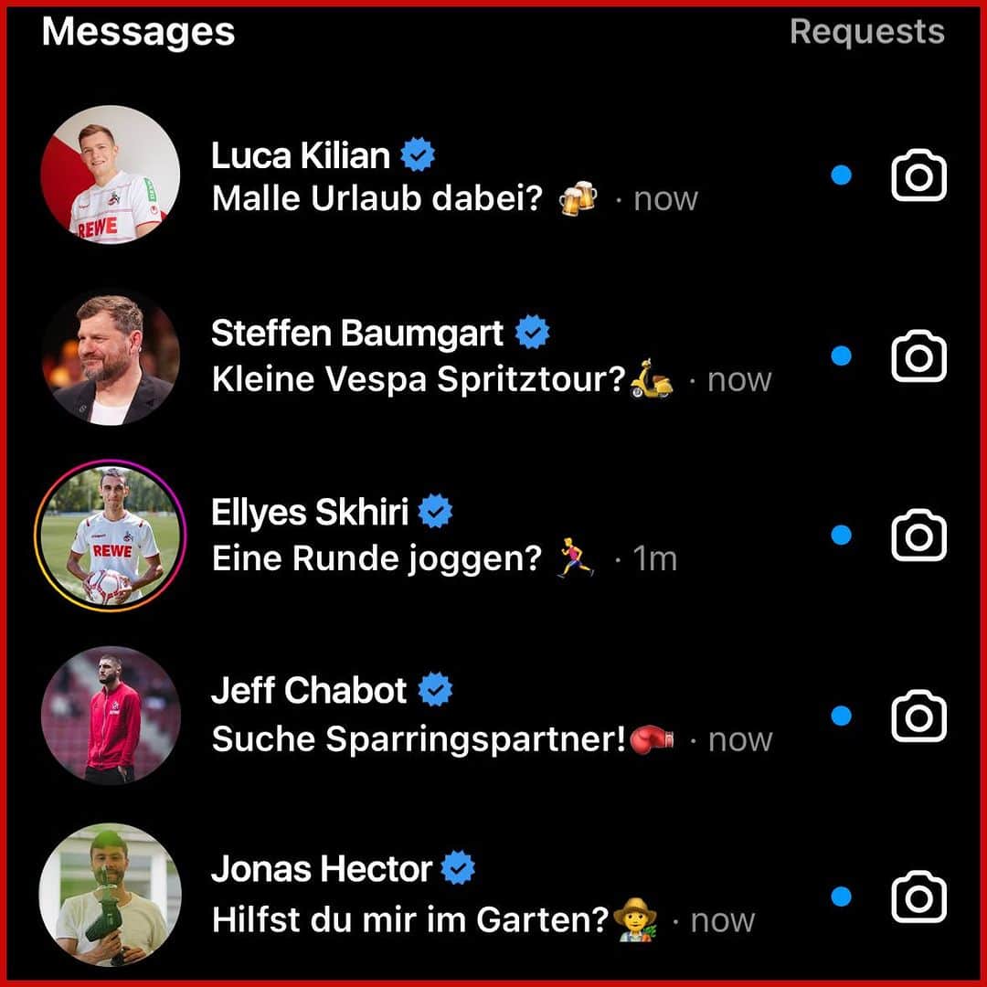 1.FCケルンのインスタグラム：「Wem würdet ihr zuerst antworten? 🤔📩 #effzeh」