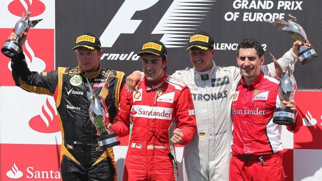 ミハエル・シューマッハさんのインスタグラム写真 - (ミハエル・シューマッハInstagram)「Last year racing, last time spraying champagne, last podium, last F1 race in Valencia – Michael finishes the European GP on 3rd position #OTD 2012   @mercedesamgf1 @f1 #KeepFighting #TeamMSC   Pics: AFP / Wolfgang Wilhelm」6月25日 1時34分 - michaelschumacher
