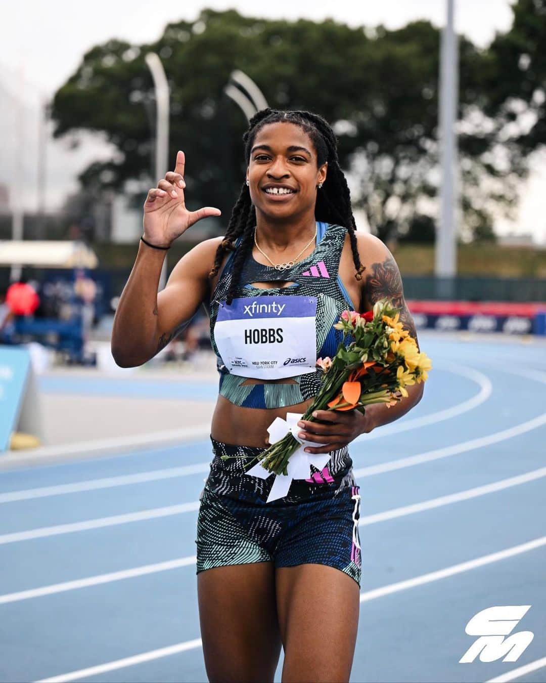 アレア・ホッブズのインスタグラム：「Geaux Tigers 🐯   Proud @lsutrackfield alum @AleiaBitOfThis keeps her incredible 2023 season going with another victory in the 100m, this time a 10.98 in New York over Briana Williams and Melissa Jefferson.   Hobbs has won all 9 of the 60m/100m finals she’s contested this year.   📸: @jzsnapz」