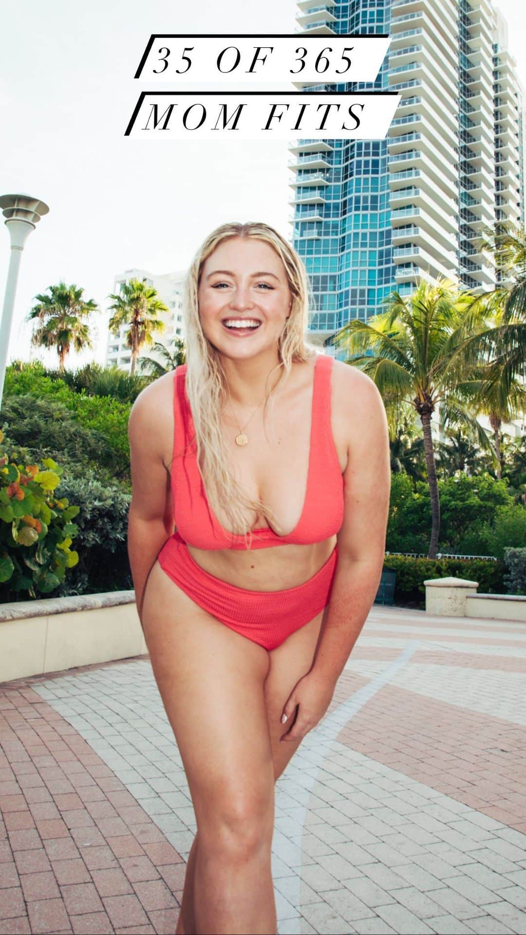 イスクラ・ローレンスのインスタグラム：「GRWM in my Grapefuit 90’s inspired bikini from my @iskra x @andieswim collection✨  Can’t believe how quick we are selling out, thank you for all the support every suit was designed to be worn and by that I mean comfort, fit and function because I’ve worn thousands of swimsuits the last 20 years and the ones I wear over and over and get my cost per wear are the ones that feel the best on my body and give me the confidence to go out and enjoy myself weather that’s water sports or the family pool I know I’m not worried about things riding up or falling out🥴  So when I got the first samples of these suits I knew you’d love them because Ive grabbed these over all my other swimsuits and love that we managed to find the most beautiful soft recycled fabrics👌🤍   I’ll link the collection in my IGS and it’s in my bio - for reference I’m wearing size Large in top and bottom💕  . . .  #andieswim #iskraxandie #midsizestyle #midsizefashion #summerstyle #summeroutfit #grwm #grwmreel #grwmoutfit #size12 #outfitideas #styleinspo #pinkaesthetic #barbiestyle #barbiefashion #andiexiskra」