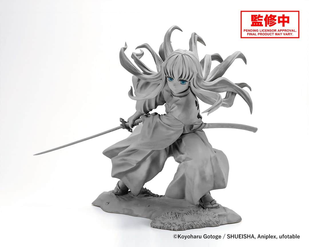 のインスタグラム：「The sculpt for the 1/8 scale figure of ARTFX J Muichiro Tokito from the anime, Demon Slayer: Kimetsu no Yaiba, is revealed! See how this pose captures the scene of his long hair rising in the air as swings his Nichirin Sword.   #DemonSlayer」