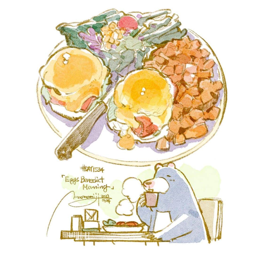 もみじ真魚さんのインスタグラム写真 - (もみじ真魚Instagram)「『#DAY1534/「Egg Benedict Morning」』  もみじ真魚/MaoMomiji 2023年6月25日 00:11  「朝からたっぷりポテトとたっぷりコーヒー、最高です」 アルハンブラ近くにあるカフェで朝食です。お代わり自由のコーヒーに朝からサクサクポテト、ポテトとコーヒーがあれば私はこんなにも幸せだー。  ところで、今日は個展の2回目のイベント日でした。たくさんの人に囲まれてあっという間の２時間でした。来てくれた方ありがとう！  "A lot of potatoes and a lot of coffee in the morning are the best." Breakfast at a cafe near the Alhambra. I would be so happy if I could have coffee with free refills and crispy potatoes from the morning, potatoes and coffee.  By the way, today was the second event day of my solo exhibition. Surrounded by many people, the two hours flew by. Thank you for coming!  “早上吃很多土豆和喝很多咖啡是最好的。”在阿罕布拉附近的一家咖啡馆吃早餐。 如果我早上能喝到免费续杯的咖啡和脆皮土豆，土豆和咖啡，我会很高兴。  顺便说一下，今天是我个展的第二个活动日。 在很多人的簇拥下，两个小时很快就过去了。 谢谢你的到来！  “Muchas patatas y mucho café por la mañana son lo mejor.” Desayuno en una cafetería cerca de la Alhambra. Sería tan feliz si tuviera café con recargas gratis y papas crujientes de la mañana, papas y café.  Por cierto, hoy fue el segundo día de eventos de la exposición individual. Rodeado de mucha gente, las dos horas pasaron volando. ¡Gracias por venir!  #eggbenedict」6月25日 16時14分 - maomomiji