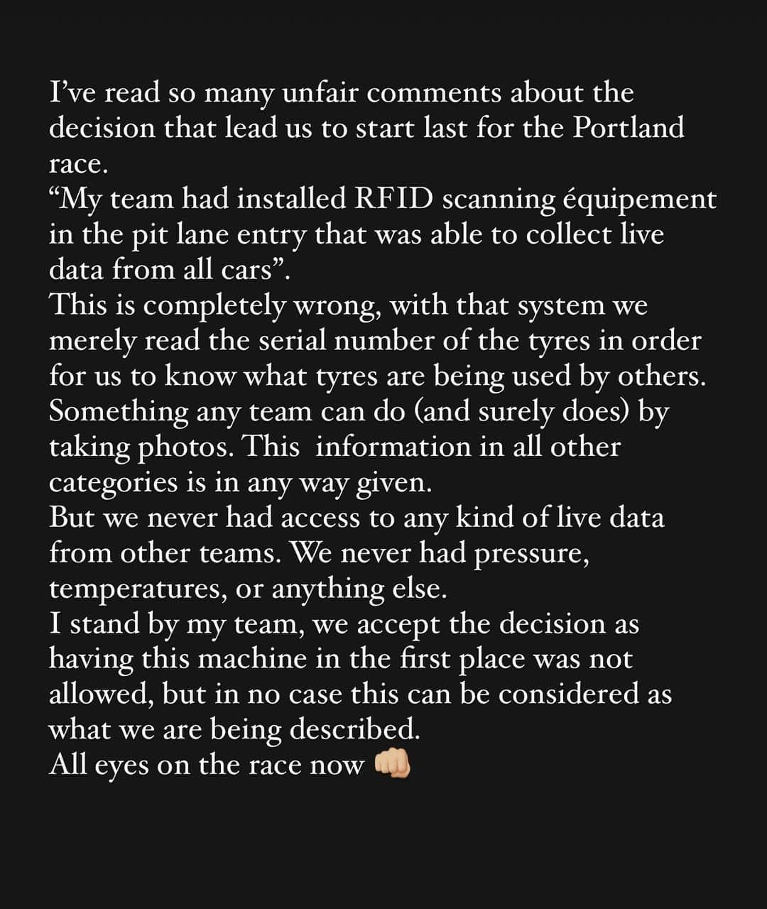 ジャン＝エリック・ベルニュのインスタグラム：「Will start from pit lane, it won’t stop us @ds_penske_fe 👊🏼」