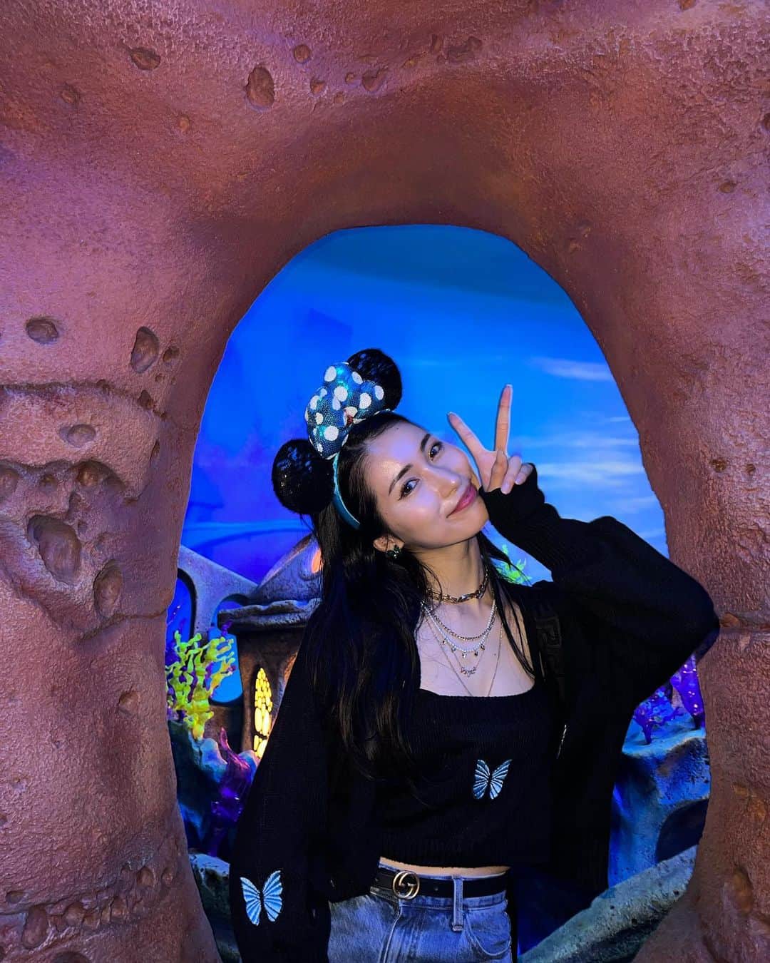のインスタグラム：「Mermaid Lagoon🧜‍♀️🪸  #ディズニーシー #ディズニーシーコーデ #マーメイドラグーン #雨の日ディズニー」