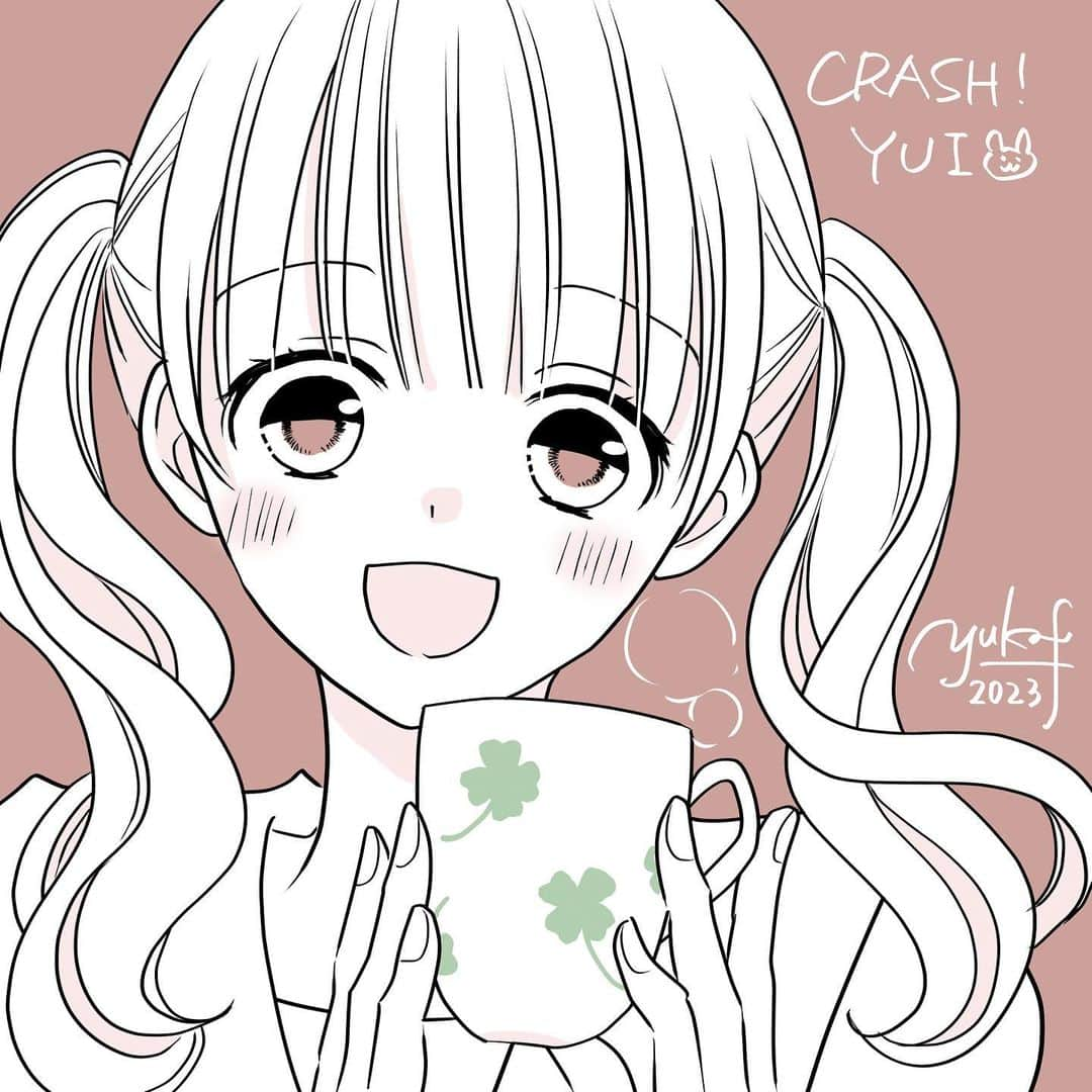 藤原ゆかのインスタグラム：「１日１枚自由お絵描き 久々のCRASH!ユイ🍀」