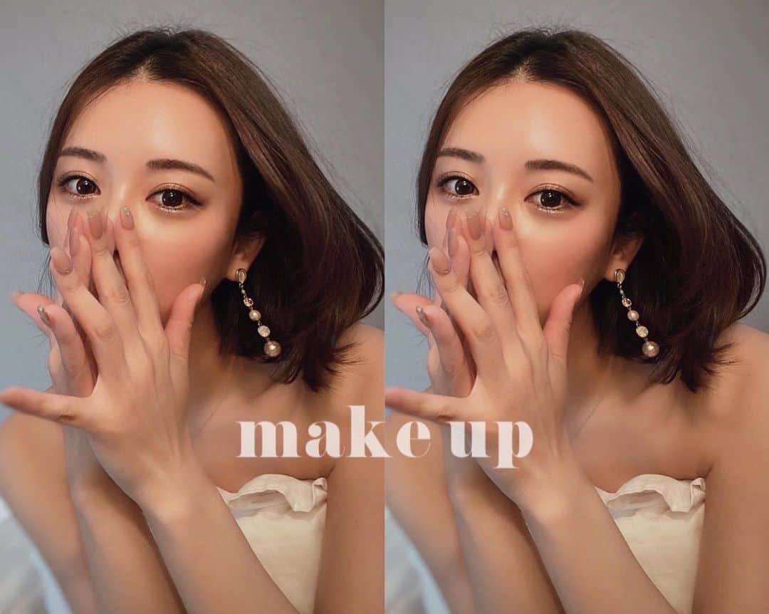 山本彩未のインスタグラム：「. アイメイクしっかりめな日🐚 . アイラインは目尻だけ太めで跳ね上げて、アイシャドウでタレ目感出してるよ🥰 . . ピアスは何度も在庫切れになってる @luuna_bijou 🫧 . シャンパンゴールド×ホワイトとか見てるだけで可愛い🥂🤍 . . #メイク#アイメイク#まつ毛パーマ#アイシャドウ#コスメ#ボブ#前下がりボブ #美容#ルウナ#パールピアス#日曜日」