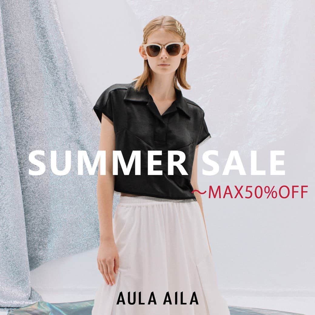 AULA AILAのインスタグラム：「・INFORMATION AULA AILA OFFICIAL WEB STOREにて、SUMMER SALE 開催中！！  是非この機会にご覧くださいませ。  #SUMMERSALE #2023SS #セール」