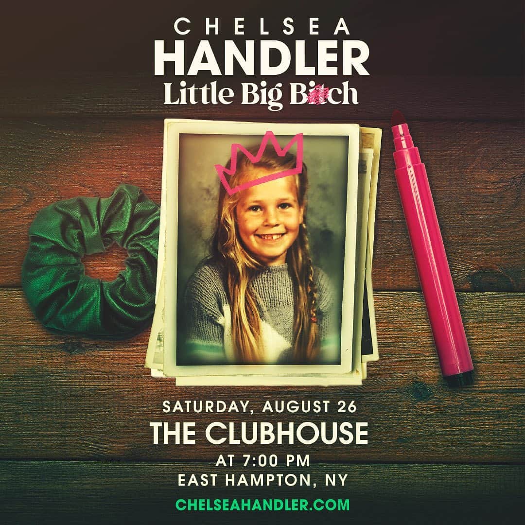 チェルシー・ハンドラーのインスタグラム：「I have one tour date this summer and it is in East Hampton, at the Club House! Link in bio ⬆️」