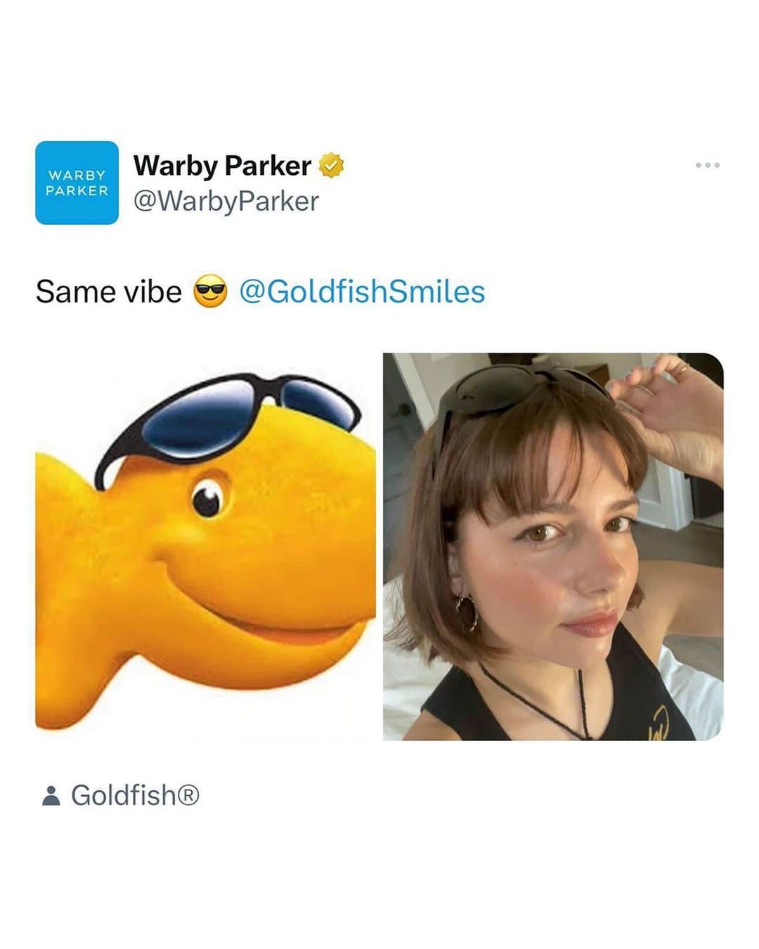 Warby Parkerのインスタグラム：「Didn’t have Finn the Goldfish as our style inspo on our 2023 mood board but here we are 😎」