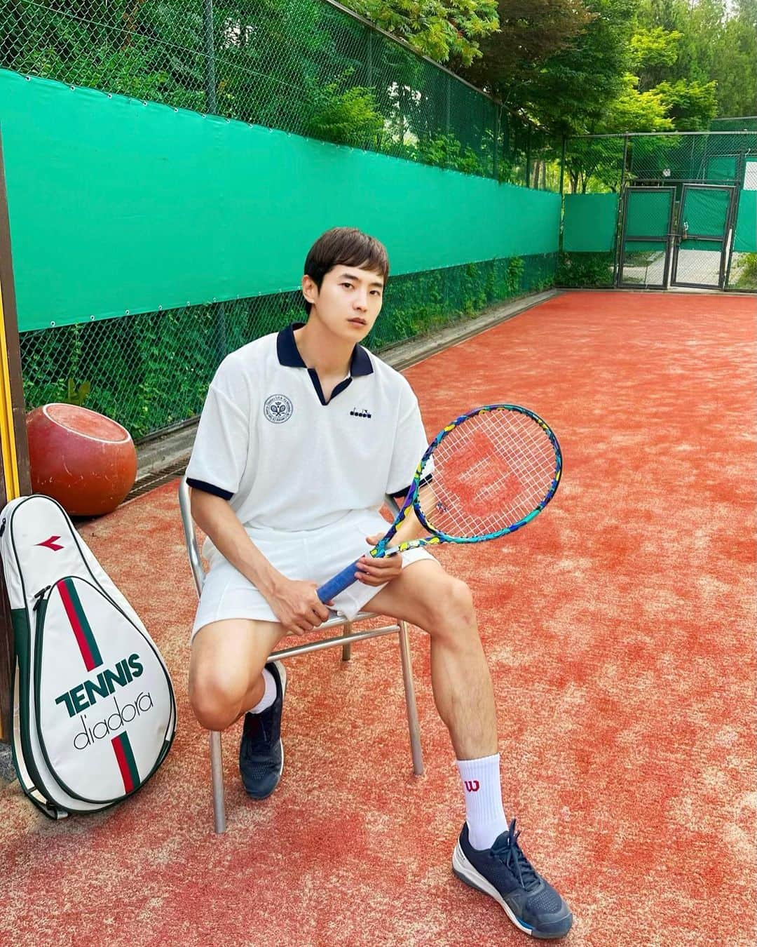 チェ・ウンさんのインスタグラム写真 - (チェ・ウンInstagram)「. 테니스테니스테니스🎾 디아도라 입고 전승🤟 버프충만 . . . #diadorakorea #diadora」6月25日 19時24分 - woongstargram