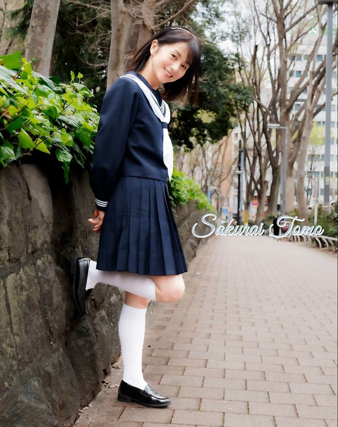 櫻井智のインスタグラム：「"Japanese high school girl's uniform"  part 1  I am sometimes called a "dress-up doll". Do you think it looks good on me?  #fashion #photography #followme」