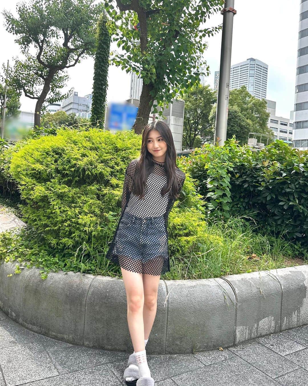 塩月希依音さんのインスタグラム写真 - (塩月希依音Instagram)「あついね〜☀️🍃  #夏#夏コーデ#code#コーデ#fashion #ファッション#あみあみ #メッシュ#メッシュトップス #ショートパンツ#ショートパンツコーデ #デニム#jk#ljk #05#05년생 #05line#ootd#ootdfashion」6月25日 21時26分 - keito.shiotsuki