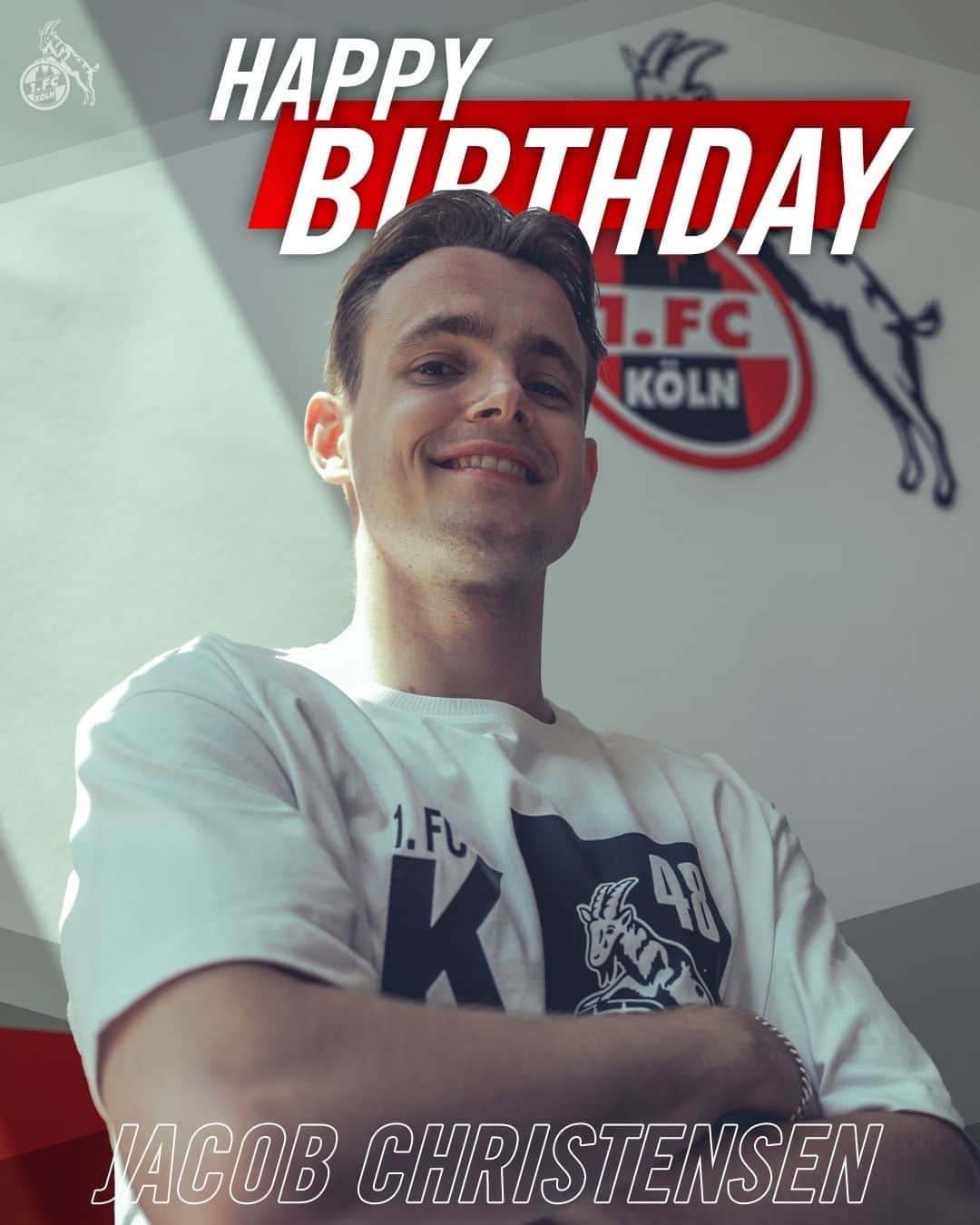 1.FCケルンのインスタグラム：「Happy Birthday, @jacobsvchristensen ! 🥳  Unser Neuzugang feiert heute seinen 22. Geburtstag 🍰 Wir wünschen dir alles Gute für dein neues Lebensjahr. Schön, dass du bei uns bist! #effzeh」