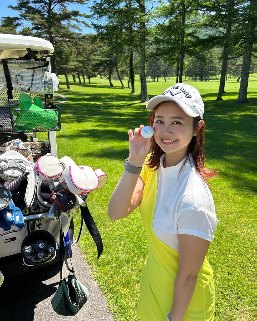 森詩織さんのインスタグラム写真 - (森詩織Instagram)「ゴルフ⛳️💛  へっったくそすぎて引いた🤣 練習しよーっと！！  でもすっっごい楽しかった🏌️‍♀️ ちゃんとやります！笑  #軽井沢72 #ゴルフ #ゴルフ女子 #撮影 #ゴルファー」6月25日 22時07分 - mori_shiori