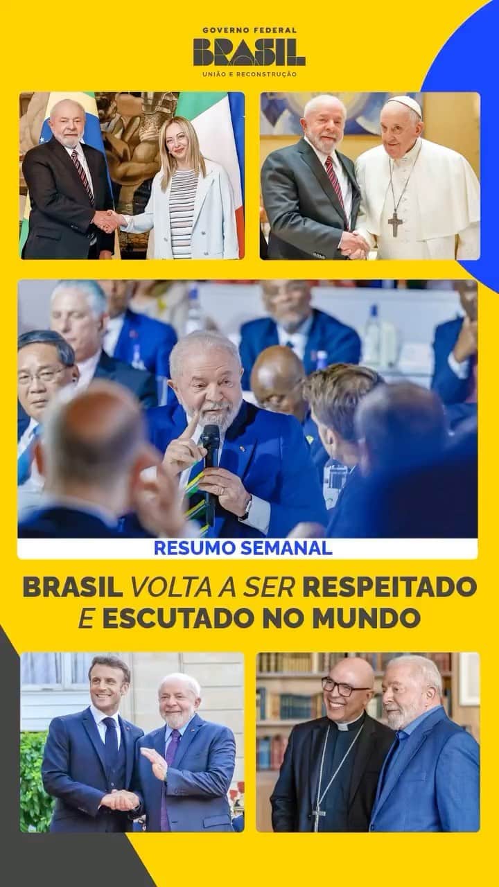 ジルマ・ルセフのインスタグラム：「O Brasil voltou a conversar de igual para igual com líderes de todos os países do mundo, sempre pregando pela paz e colocando em pauta a importância do combate à desigualdade e o cuidado com o meio ambiente.  🎥 Audiovisual/PR」