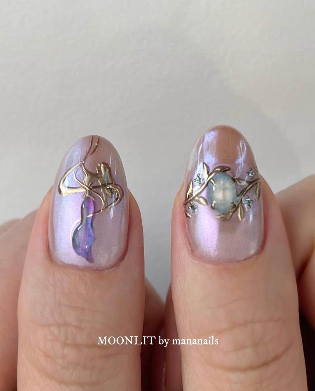 mananailsのインスタグラム：「🧜🏼‍♀️💜🩵🩷」
