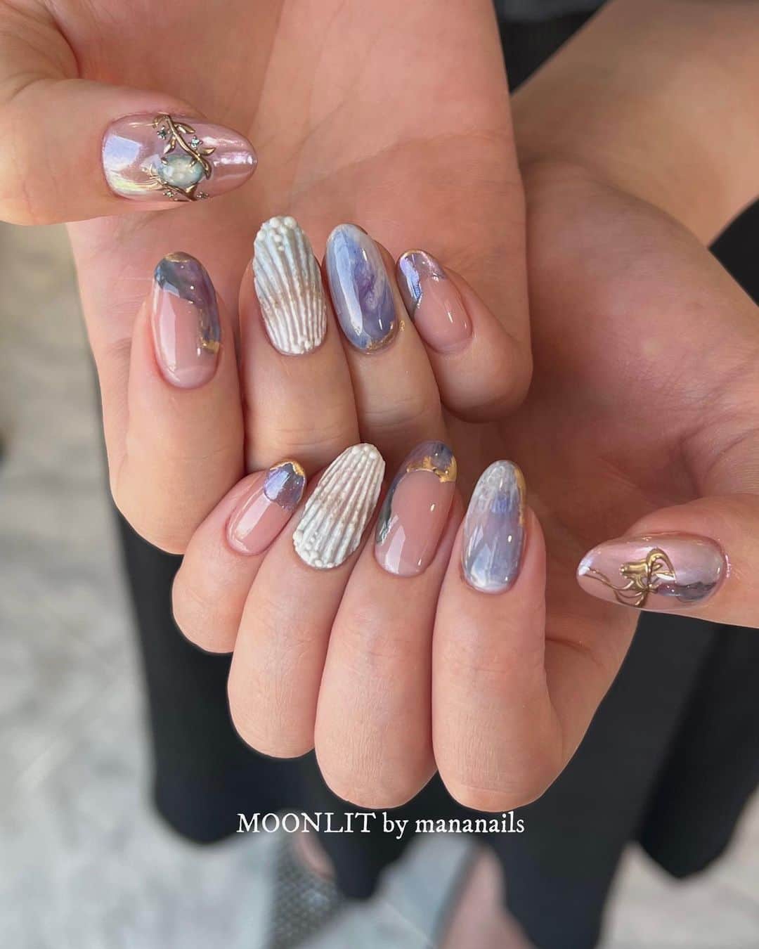 mananailsのインスタグラム：「🪼🪸🐚🫧🧊🧜🏼‍♀️  LITTLE MERMAIDのイメージで🧜🏼‍♀️  ☾120min」