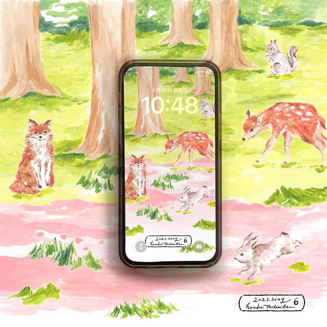 利光春華さんのインスタグラム写真 - (利光春華Instagram)「<持ち歩ける絵> Portable art  週のはじまり月曜日🌳  はやいもので6月最後の月曜日となりました🙌  今週は、森へ🌳🦌🐇🐿️  これから1週間、みなさまそれぞれ心地よく素敵な毎日を過ごせますように🦜  #持ち歩ける絵 #イラストレーション #illustration #利光春華」6月26日 9時55分 - harukatoshimitsu