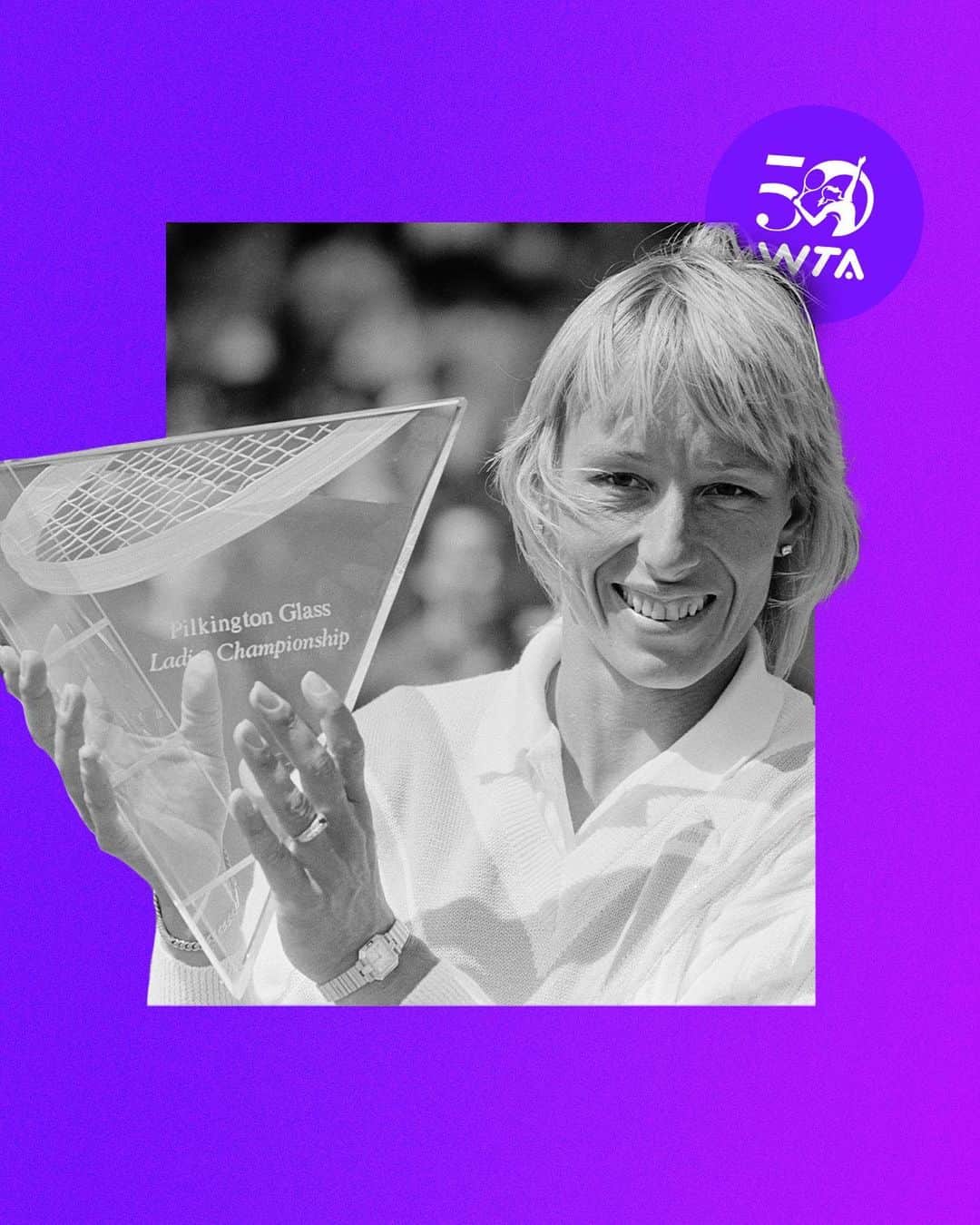 WTA（女子テニス協会）さんのインスタグラム写真 - (WTA（女子テニス協会）Instagram)「Taking it back to 1985 Eastbourne 🌊  @martinanavratilova & @phshriver secure the doubles title after their 100th match win as a team, while Martina claims one of her record 11 singles trophies at Devonshire Park! 👉  #WTA50 #JustStarting」6月26日 20時57分 - wta