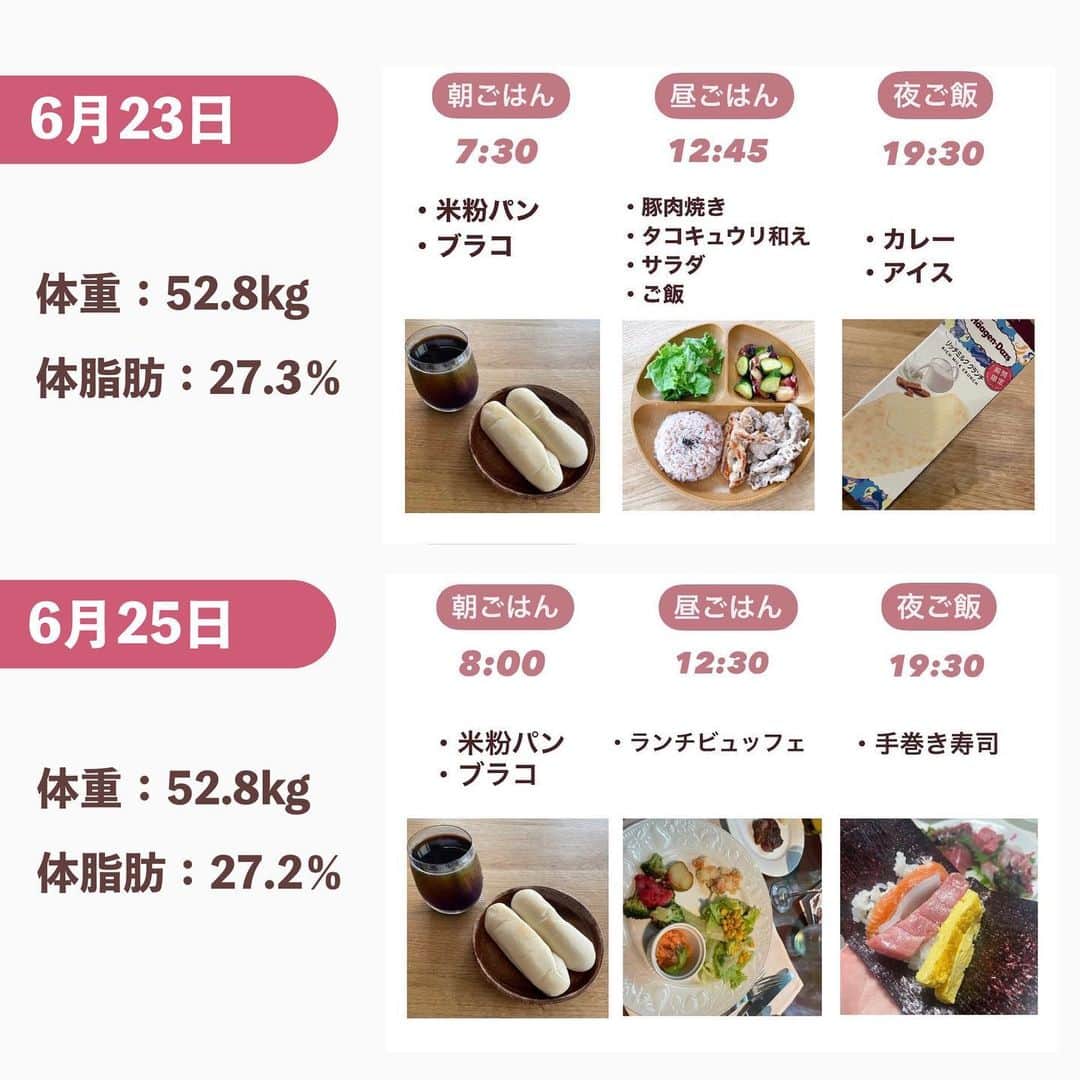 のあさんのインスタグラム写真 - (のあInstagram)「【再ダイエット中の食事記録】 ⁡ ⁡ ストーリーにも載せていますが投稿にも🥢 ⁡ リバウンドし再ダイエット中の食事です！ 以降の食事記録はストーリーへ😋 トレーニング内容とボディ写真も載せています！ ⁡ 私は、旦那がいるので基本普通の食事です！ 毎食野菜たっぷり！むね肉！オートミール！ などのよくあるダイエット食はできなくて 普通の食事で痩せようと思っています😆❤️‍🔥 ⁡ 6ヶ月で18kg痩せた時も普通の食事でした！ ⁡ ⁡ お仕事は基本在宅で動かないので 朝は少なめで昼に好きなものを食べます！ 夜は旦那が作ってくれたりもします😌✨️ ⁡ ⁡ ちゃんとダイエット食を食べないと痩せない って思ってる方は大丈夫です！！痩せます🙄 ⁡ ＂食べたら動く！少しでも動く＂を意識し ちりつもで頑張っていきましょう❤️‍🔥 ⁡ ⁡ 食事記録は参考にならないかもしれないですが 一緒に頑張ってるんだと思っていただけたら幸いです🩵 ⁡ ⁡ 𓐄 𓐄 𓐄 𓐄 𓐄 𓐄 𓐄 𓐄 𓐄 𓐄 𓐄 𓐄 𓐄 𓐄 𓐄 𓐄 𓐄 𓐄 𓐄 𓐄 𓐄 𓐄 𓐄 ⁡ ～ リバウンド後のダイエット中 ～ ⁡ 食事・運動・体重・ボディはストーリーへ❤️‍🔥 一緒に頑張る仲間募集中です！ ⁡ 𓐄 𓐄 𓐄 𓐄 𓐄 𓐄 𓐄 𓐄 𓐄 𓐄 𓐄 𓐄 𓐄 𓐄 𓐄 𓐄 𓐄 𓐄 𓐄 𓐄 𓐄 𓐄 𓐄 ⁡ produced 🧘‍♀️ @coanon.official private🧣 @nooa__sab  diet companion 🍽 @tsuki_diet31  ⁡ YouTubeで一緒にトレーニング🤸‍♂️ 【のあちゃんねる】で検索してね！ ⁡ 𓐄 𓐄 𓐄 𓐄 𓐄 𓐄 𓐄 𓐄 𓐄 𓐄 𓐄 𓐄 𓐄 𓐄 𓐄 𓐄 𓐄 𓐄 𓐄 𓐄 𓐄 𓐄 𓐄 ⁡ ⁡ #ダイエット #ダイエット仲間募集 #モチベーション #ビフォーアフター #ダイエットアカウント #痩せる #ダイエット記録 #ダイエット記録 #痩せる方法 #脚痩せ #お腹痩せ #下腹部痩せ #太もも痩せ #のあトレ #のあちゃんねる #リバウンド」6月26日 20時02分 - diet_nooa