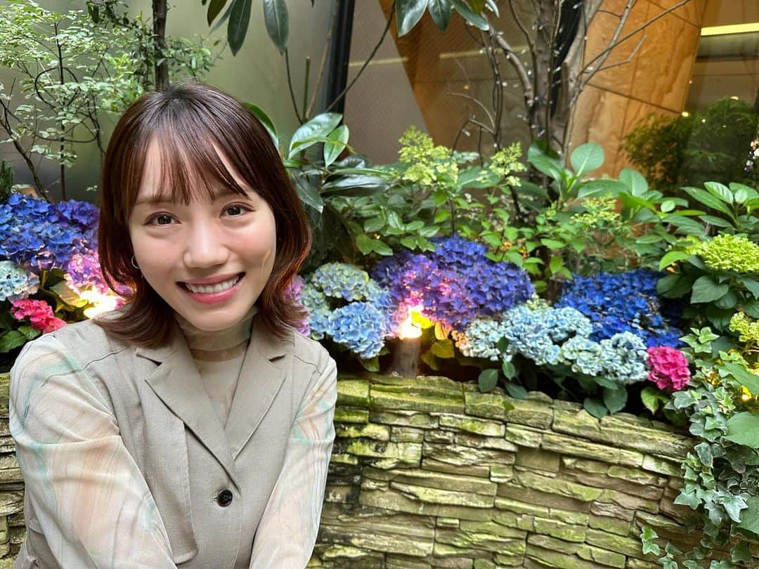 中矢邦子のインスタグラム：「💎  紫陽花が宝石のように輝いていました☺︎」