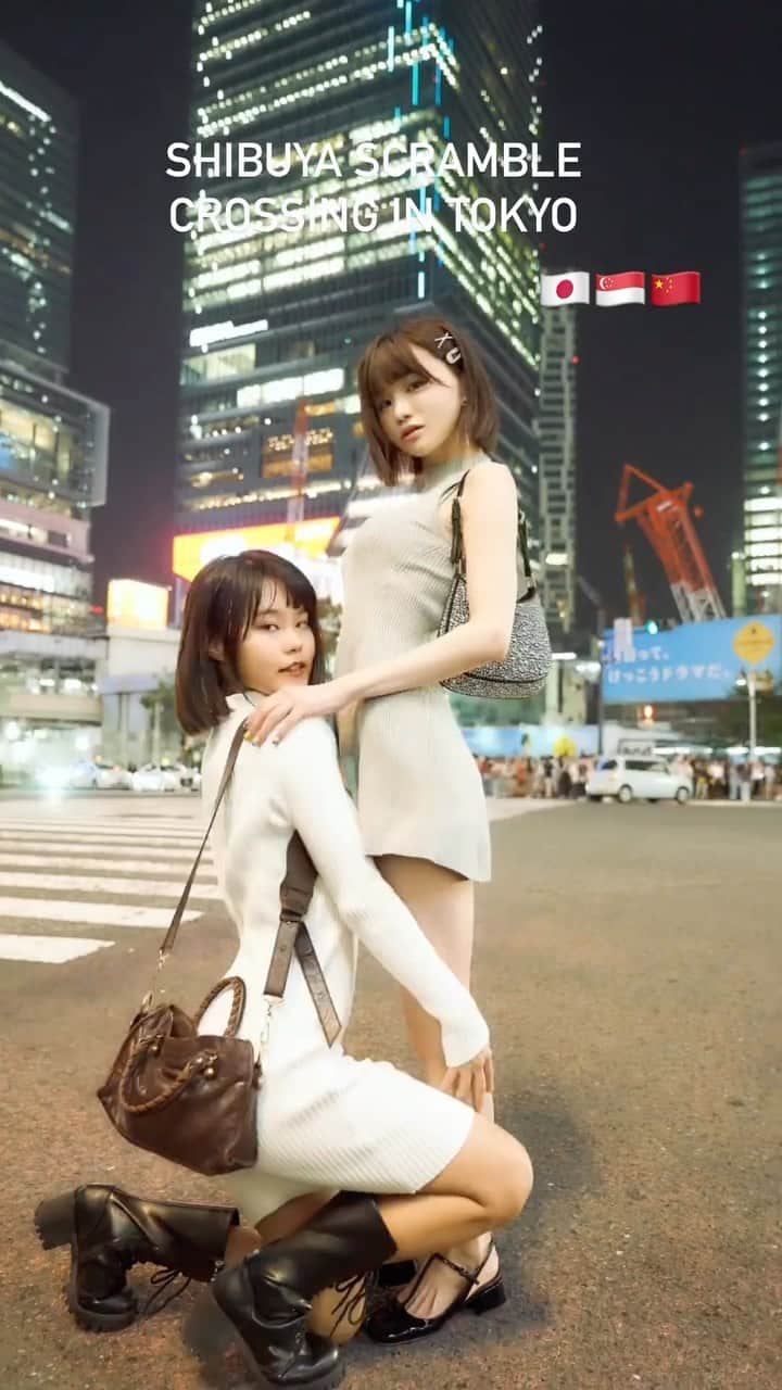 みもれもんのインスタグラム：「This is the Shibuya scramble crossing that became the stage of Wild Speed ​​❤️‍🔥Are you guys watching Wild Speed?💙🦀  #みもれもん #Mimolemon  #japanesegirl #黒髪 #ショートヘア#ボブ #人像攝影 #日本的 #粉我 #日本女孩 #fashion #japan #portrait #tokyo #shibuya」