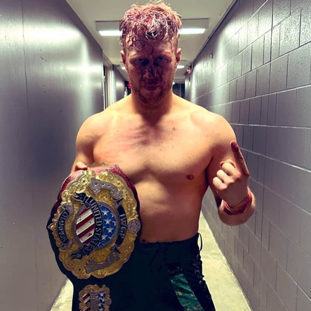 ウィル・オスプレイのインスタグラム：「The Last World Beater  Pre order ends July 7th & sent off to the manufacturer for printing.  LINK IN BIO  #forbiddendoor #aew #AEWDynamite #AEWCollision #njpw #AndNew」