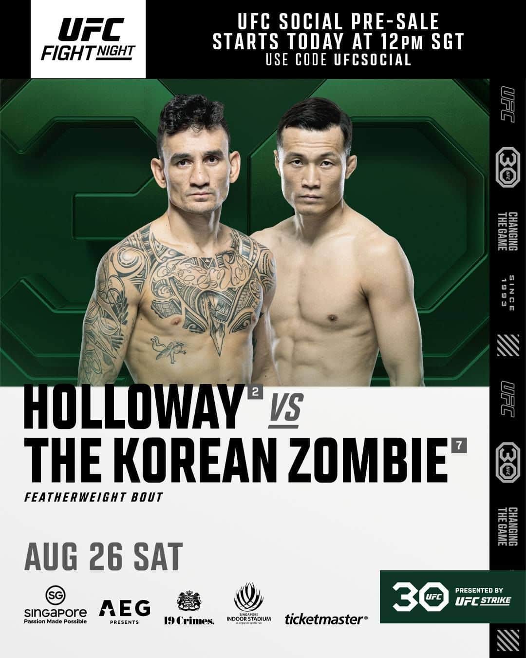 UFCさんのインスタグラム写真 - (UFCInstagram)「A matchup we can't WAIT to see 🤩 Use code 𝗨𝗙𝗖𝗦𝗢𝗖𝗜𝗔𝗟 to get in on the #UFCSingapore Social Pre-Sale right now 🔗 Link In Bio  Sat. Aug 26 | @Visit_Singapore #SingapoReimagine」6月26日 13時00分 - ufc