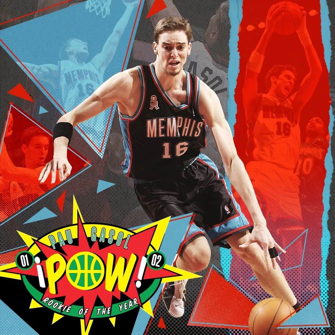 のインスタグラム：「🔥 Throwback to Pau Gasol's rookie season 💪」