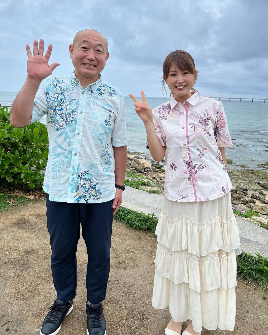 垣内麻里亜のインスタグラム：「. 今週のいまだけは めんそ〜れ沖縄はいさいウィーク🌺  7/1〜10/28の間、 富士山静岡空港から ANA沖縄便が期間運航します✈️  そこで！今週はずんのやすさんと一緒に 沖縄の魅力を毎日お伝えします🌊💙  今日は暑い沖縄で まさかの極寒体験？！ あべこべスポットを紹介☃️❄️  ぜひご覧ください💁‍♀️🤍」