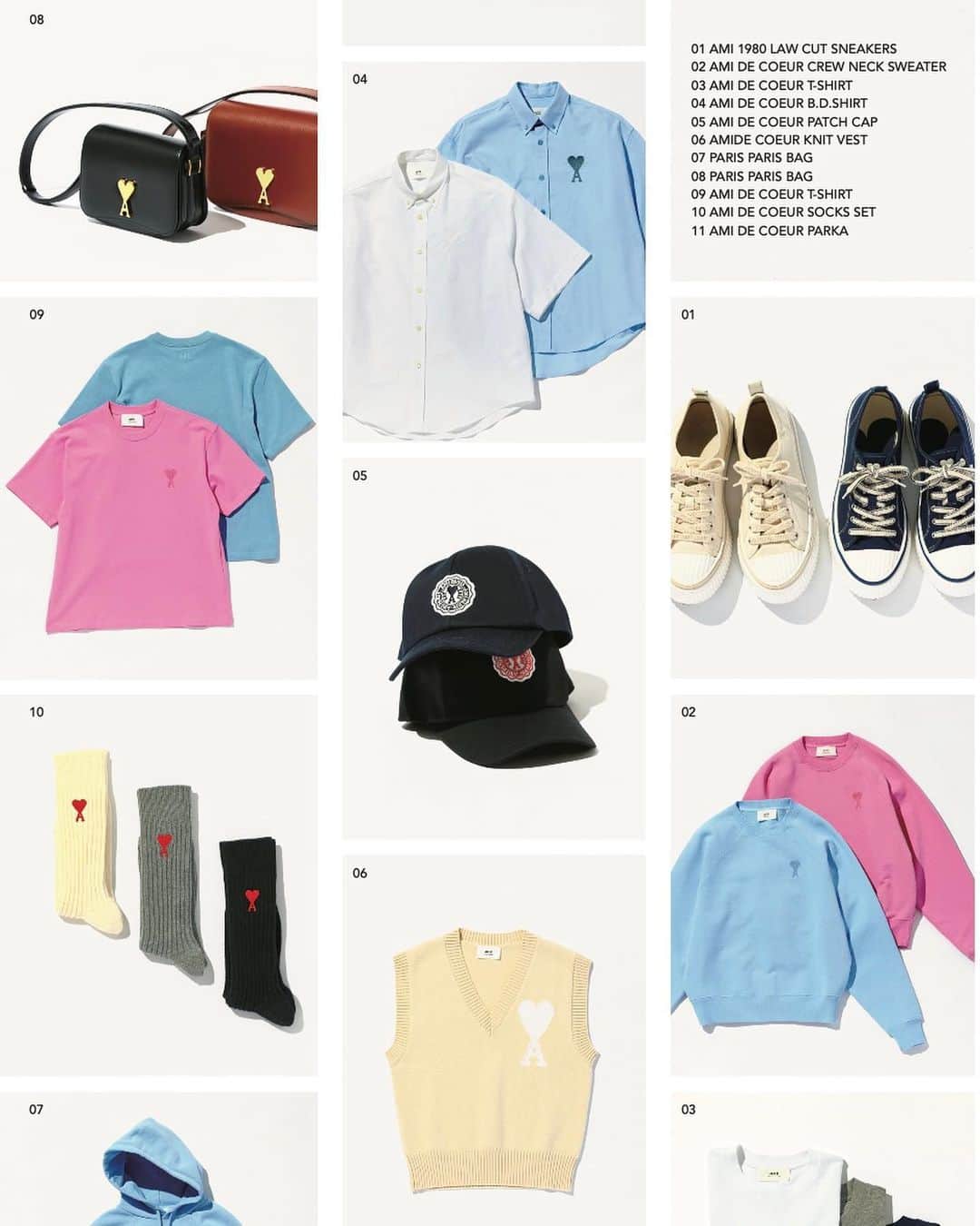 のインスタグラム：「. AMI PARIS STANDARD ITEMS🗒️ 《アミ パリス》のスタンダードアイテムとは？  シンプルで誰にでも似合うデザイン、トレンド感や遊び心があり、ユニセックスで楽しめるアイテムを数多く展開する《アミ パリス》。特に、ハートとブランドの頭文字である“A”を掛け合わせたシグネチャー「AMI DE COEUR＝心の友」を配したアイテムは、きっとみんなも好きだよね？❣️  シンプルなTシャツやスウェット、半袖シャツ、そしてキャップやショルダーバッグにスニーカーなどの小物まで。今季気になるアイテムをピックアップしてみたよ🫡  #amiparis  from vol.91 ・・・・・・・・・・・・・・・・・・・・・・・・・・・  #cluel #クルーエル #cluelmagazine #クルーエル女子 #fashion #ファッション好き #ファッション雑誌 #おしゃれ #グッドガール #夏コーデ #ami #アミ #アミパリス #AMIDECOEUR #ハートモチーフ #スタンダード #ロゴT #スウェット #キャップ #スニーカー #半袖シャツ #ボーイッシュ女子 #シンプルが好き   こちらのアカウントもフォローしてね！ @cluel_homme @navys_magazine」