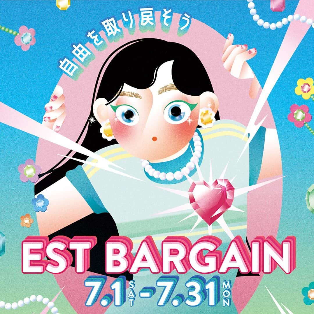 EST osaka-umedaのインスタグラム：「「自由を取り戻そう」  7/1(土)〜31(月) EST BARGAIN開催！！ エストのバーゲンは、夏の新作商品や定番商品が最大70%OFF！！ この期間に欲しいアイテムをゲットしよう👗👡✨  #umedaest#umeda#梅田#大阪ファッション#バーゲン#お洒落#お出かけ」