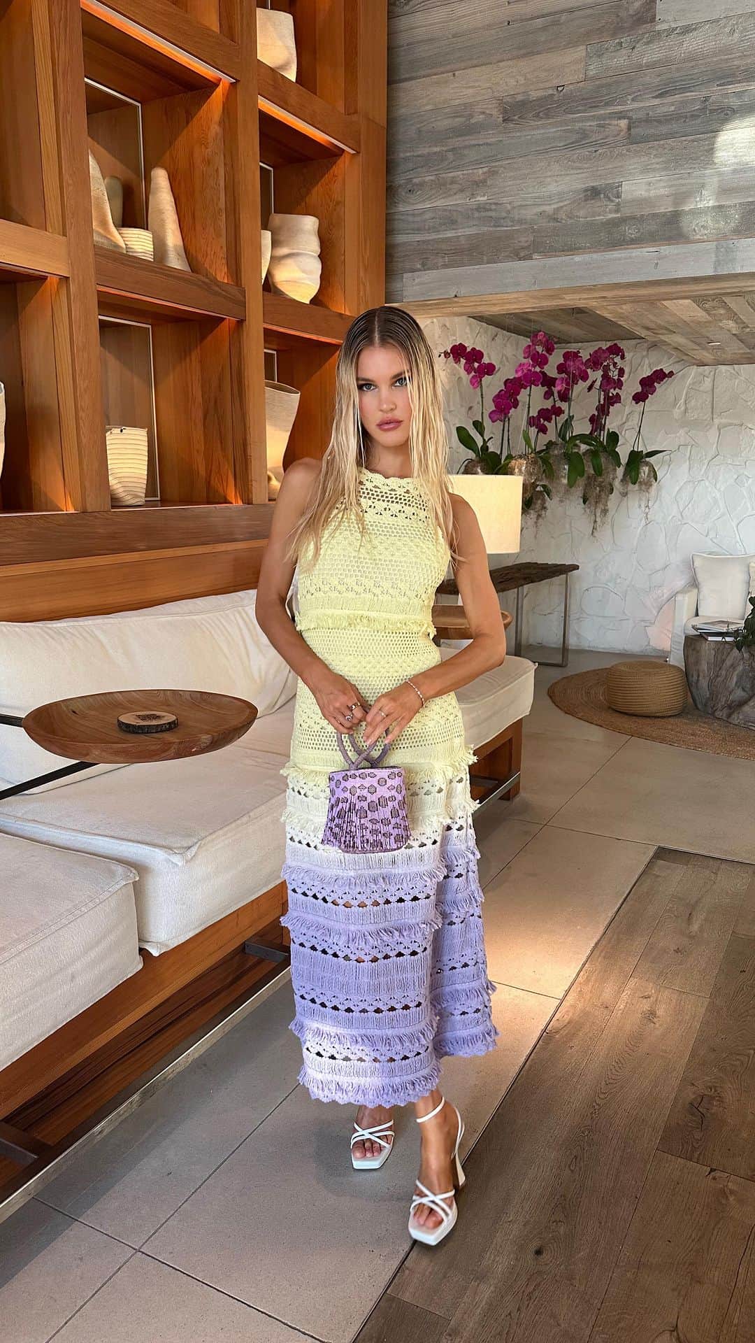 Joy Corriganのインスタグラム：「@majeparis in Miami 💜🍋🌼☂️ #majegirls」