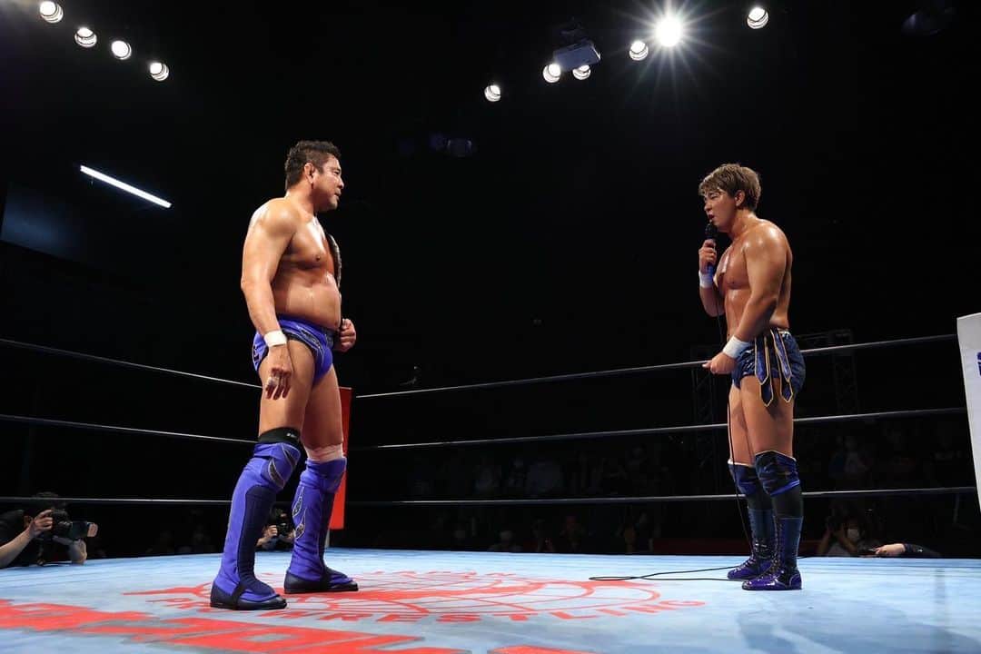 青柳優馬のインスタグラム：「新木場大会ご来場いただきありがとうございました。 7月2日後楽園大会、三冠ヘビー級選手権試合まであと6日」