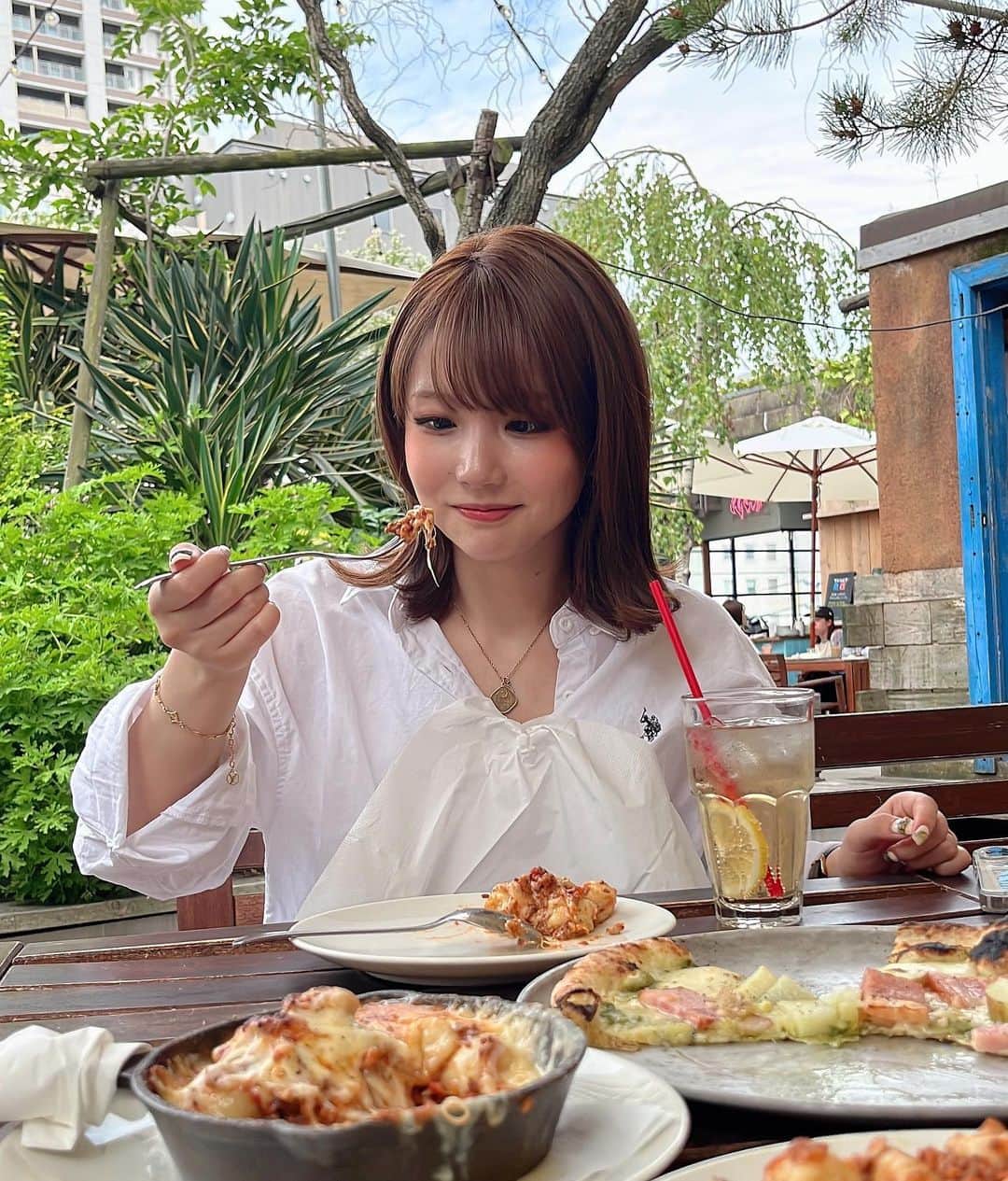 かのあい。さんのインスタグラム写真 - (かのあい。Instagram)「🍽🩵" テラスで食べるご飯は いつも以上に美味しく感じちゃう‪ ♡゛‬」6月26日 22時06分 - _aiai.com_