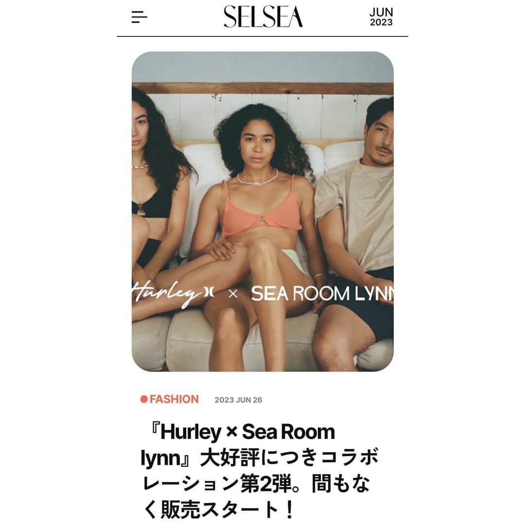 TOKYO SELSEA PROJECTのインスタグラム：「『Hurley×Sea Room lynn』大好評につきコラボレーション第二弾。間もなく販売スタート！  海と都会が好きな"凛"とした女性のためのライフスタイルブランドSea Room lynnと ビーチカルチャー、テクノロジーに強みと歴史を持つHurleyとのカプセルコレクションが6月28日(水)より発売になる。昨年、大好評だったコラボレーション。今年の全ラインナップをご紹介。  詳しい記事は @selsea.jp のプロフィールURLより "SELSEA 最新記事"をタップ👆🏾 人気のコラボレーション商品全13型を 発売前にぜひチェックして欲しい！👙🩱🩳 6/28(水) 昼12時〜 Sea Room lynnオフィシャルアカウントより今回のカプセルコレクションを紹介するLIVE配信を行う。SELSEA代表 ライフスタイルサーファー 清宮佑美がゲスト出演し、ビーチでの着こなしを提案するのでぜひお見逃しなく！♥︎  @searoomlynn_official  @hurley_jp  @yuumi_seimiya   #SELSEA #searoomlynn #hurleyjapan #コラボレーション #インスタLIVE #セルシー #ライフスタイルメディア」