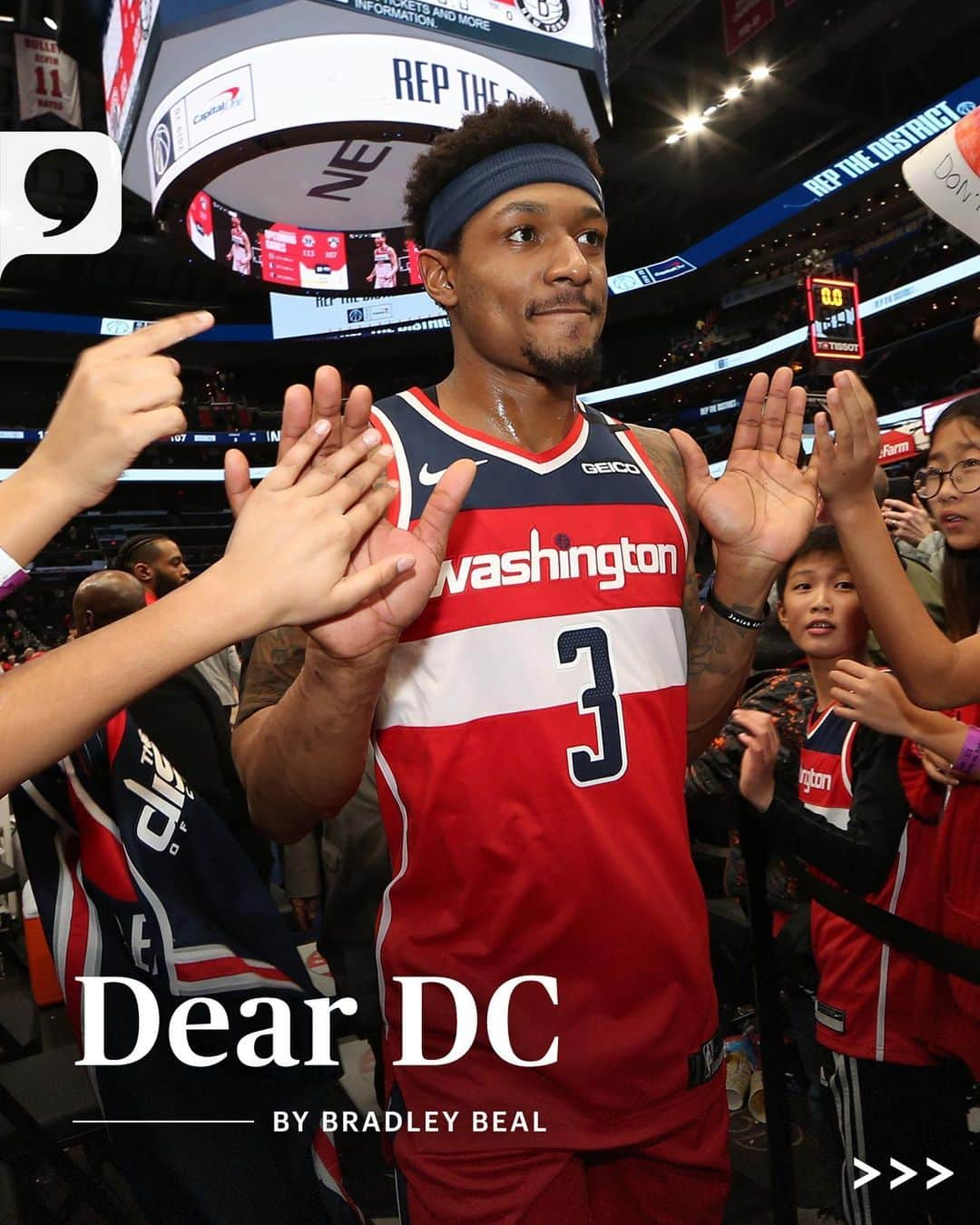 ブラッドリー・ビールのインスタグラム：「This one goes out to the @washwizards from @bradbeal3. ❤️ (Link in bio) • 📸: @neddishman, @robcarr4」