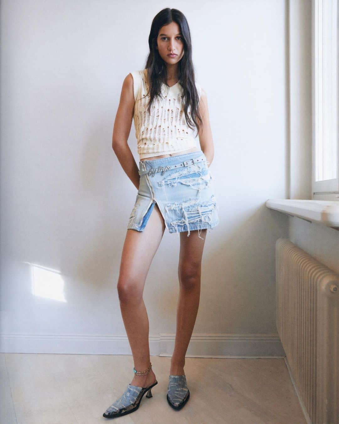 エイティーズのインスタグラム：「EYTYS Spring/Summer 2024 features translucent fabrics, rips and tears, revealing sunburned skin while leaving behind a trail of curiosity.」