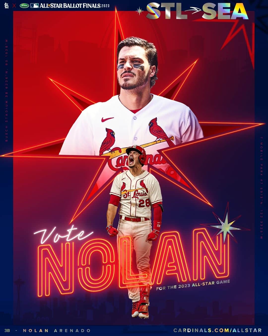 セントルイス・カージナルスさんのインスタグラム写真 - (セントルイス・カージナルスInstagram)「Let's send Nolan to the All-Star Game! Vote daily at MLB.com/Vote to make Nolan Arenado an All-Star starter! ⭐」6月27日 1時53分 - cardinals