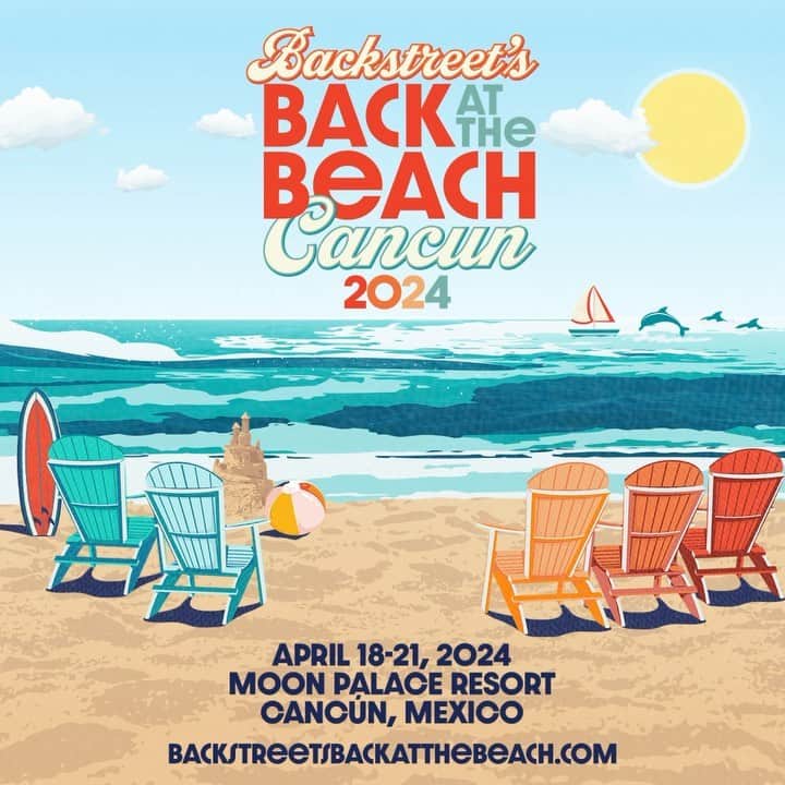 backstreetboysのインスタグラム：「THERE AIN'T NO PARTY LIKE A BACKSTREET PARTY and we’re bringing the party to Cancun, Mexico from April 18-21, 2024! 🎉   Get ready for three epic nights of music, a full resort takeover, daily pool parties, band-curated activities hosted by each boy, all inclusive food & alcoholic beverages, & MORE! 🏝  For tickets and more information, head to the link in our bio! #BSBattheBeach @bsbatthebeach」