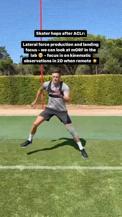 マーティン・ケリーのインスタグラム：「Lateral force production and landing.  Preparing the knee (and body) for the off line running to follow the straight line progressions started last week.  #aclrehab #kneerehab #footballrehab #soccerrehab」