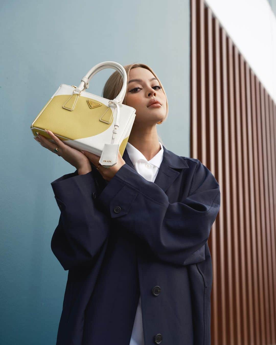 リリーマイマックのインスタグラム：「Find the colour of your love with the new #PradaGalleria @prada .Ad」