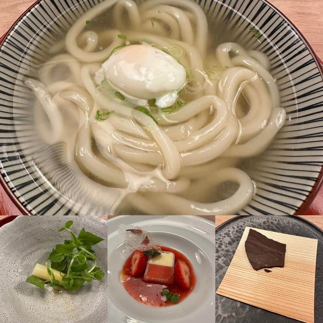 のインスタグラム：「@kunitoraya_charbon  お腹いっぱいでもKUNITORAYAの讃岐うどんは食べておかないと！ 別腹ってこと。 どれもこれも美味しくいただいて完食💪だけど苦しい… #伊達公子 #kimikodate  #テニス  #テニスプレイヤー #tennis  #tennisplayer #2023年6月2日 #day6 #rolandgarros #rolandgarros2023 #全仏オープンテニス #全仏オープンテニス2023 #paris #パリ #wowow #wowowテニス #wowowテニスアンバサダー  #kunitorayacharbon  #kunitoraudon」