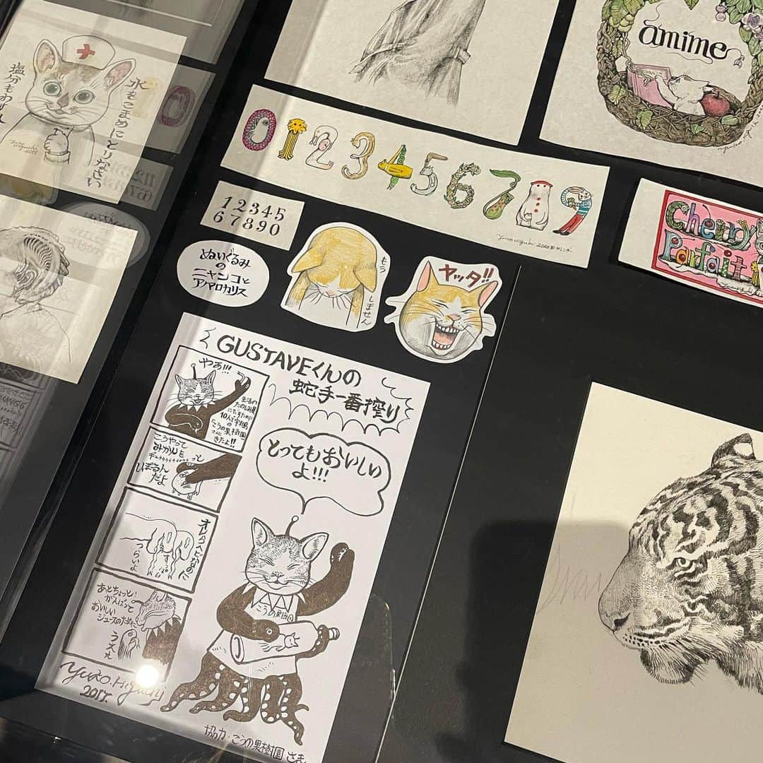 横島亜衿のインスタグラム：「2回行けたヒグチユウコ展🎪 おうちでも画集やポストカードを見て癒されています🐈」