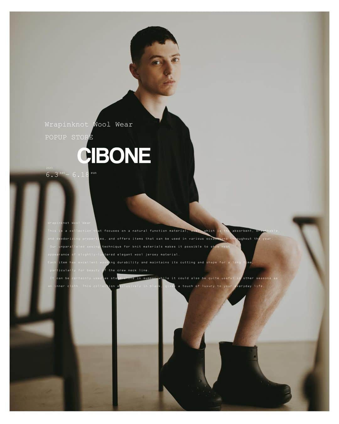 ラッピンノットのインスタグラム：「Wrapinknot wool wear POPUP STORE @cibone_tokyo   本日よりスタートです。  #cibone #wrapinknot」