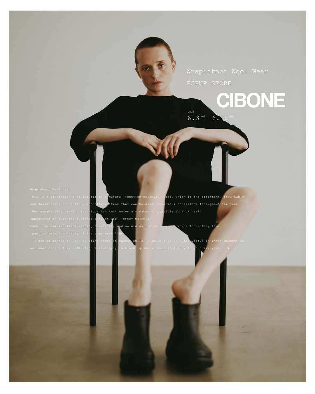 ラッピンノットのインスタグラム：「Wrapinknot wool wear POPUP STORE @cibone_tokyo   本日よりスタートです。  #cibone #wrapinknot」