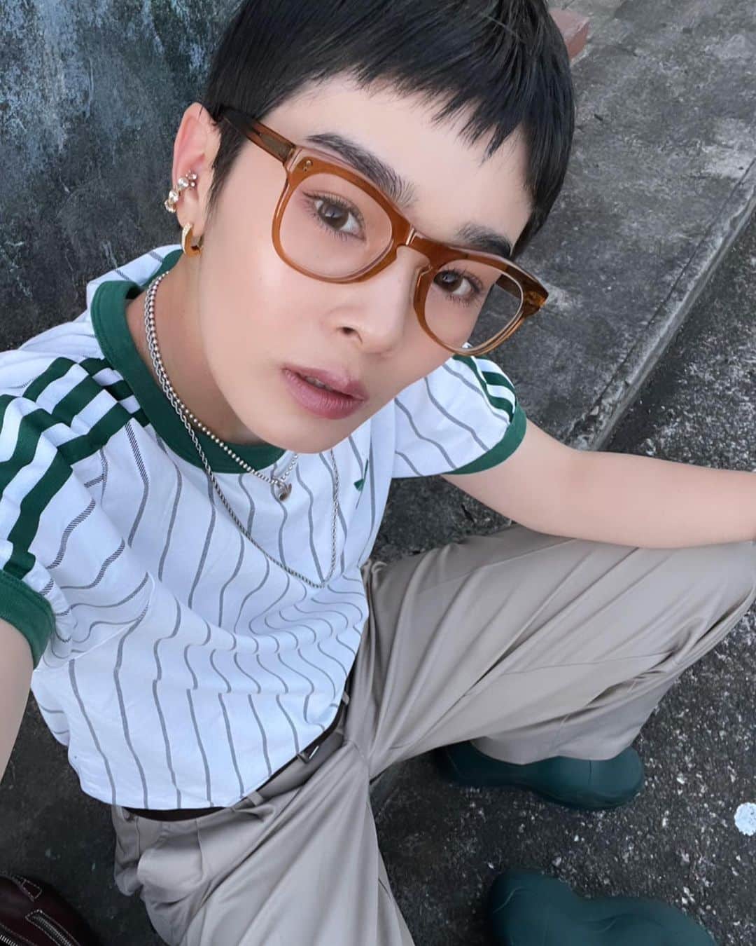 畠山千明のインスタグラム：「最近の洋服シリーズ🐌🌱」