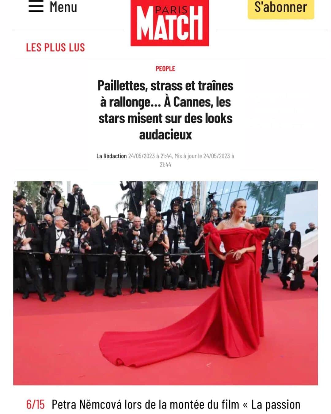 ペトラ・ネムコバさんのインスタグラム写真 - (ペトラ・ネムコバInstagram)「This red carpet look was definitely loved ❤️❤️❤️  #THANKYOU 4 the #LOVE  @britishvogue @voguefrance @voguejapan @vanityfairitalia @observer @parismatch   #SUSTAINABLEFashion look by:  Jewellery by @chopard  Dress by @benchellal  Clutch by @rossoyuki   Hair @alexandre_reboul  Make up @samira_pikpo    #Chopard  #CannesFilmFestival #Cannes2023」6月3日 21時33分 - pnemcova
