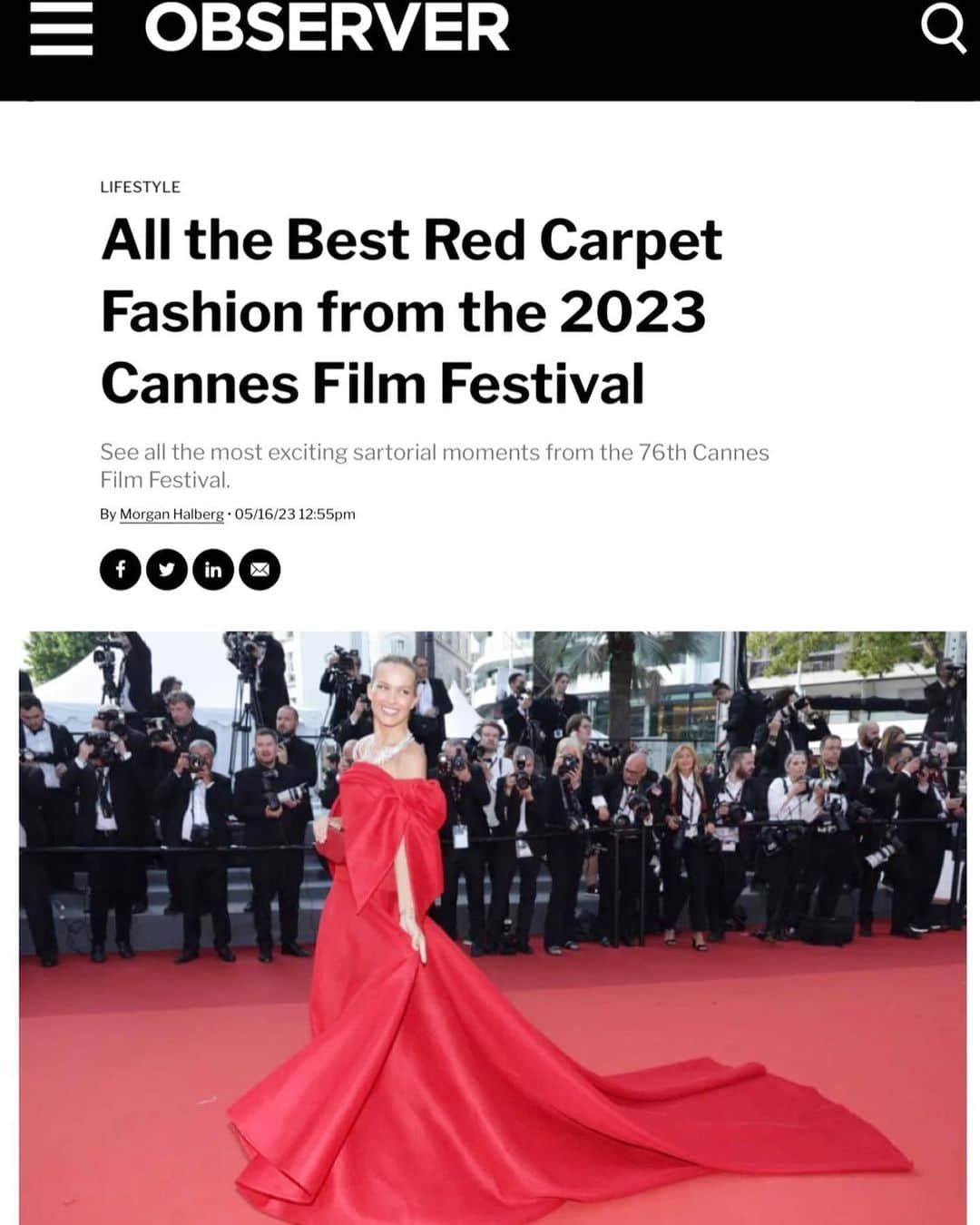 ペトラ・ネムコバさんのインスタグラム写真 - (ペトラ・ネムコバInstagram)「This red carpet look was definitely loved ❤️❤️❤️  #THANKYOU 4 the #LOVE  @britishvogue @voguefrance @voguejapan @vanityfairitalia @observer @parismatch   #SUSTAINABLEFashion look by:  Jewellery by @chopard  Dress by @benchellal  Clutch by @rossoyuki   Hair @alexandre_reboul  Make up @samira_pikpo    #Chopard  #CannesFilmFestival #Cannes2023」6月3日 21時33分 - pnemcova